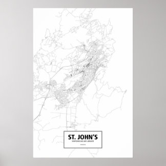 St. John's, Neufundland und Labrador (schwarz auf Poster