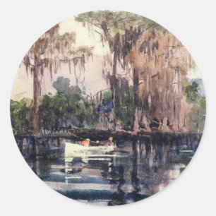 St. John's River, Florida by Winslow Homer Runder Aufkleber