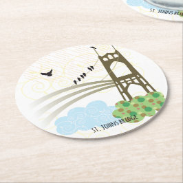 St- Johnsbrücken-Portland-Untersetzer Runder Pappuntersetzer