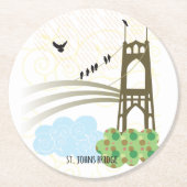 St- Johnsbrücken-Portland-Untersetzer Runder Pappuntersetzer (Vorderseite)