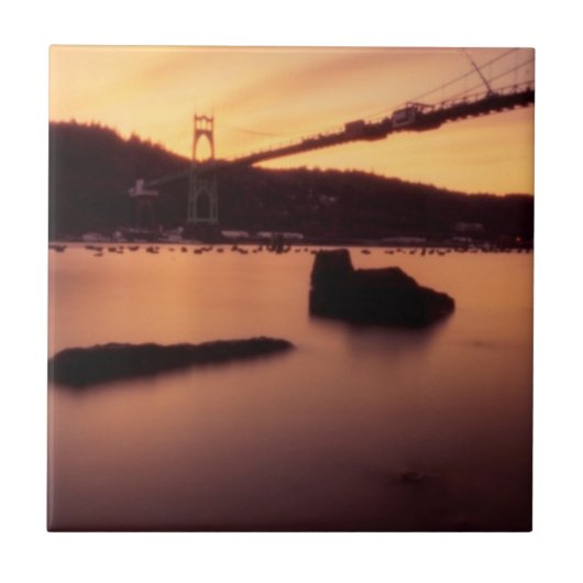 St- Johnsbrücken-Sonnenuntergang Fliese (Vorderseite)