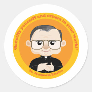 St. Josemaria Escriva Runder Aufkleber