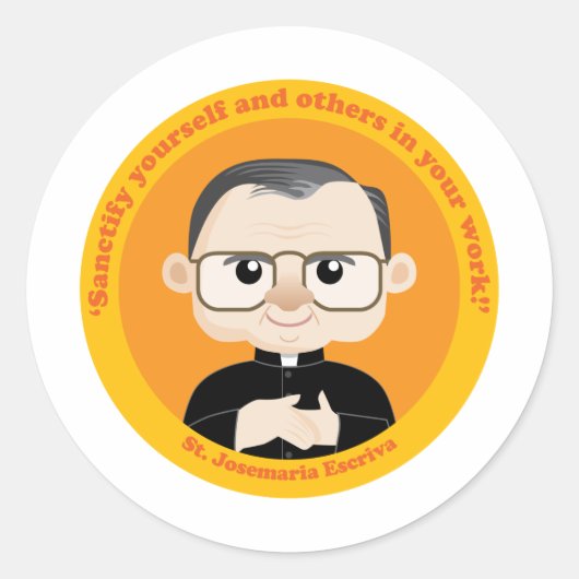 St. Josemaria Escriva Runder Aufkleber (Vorderseite)