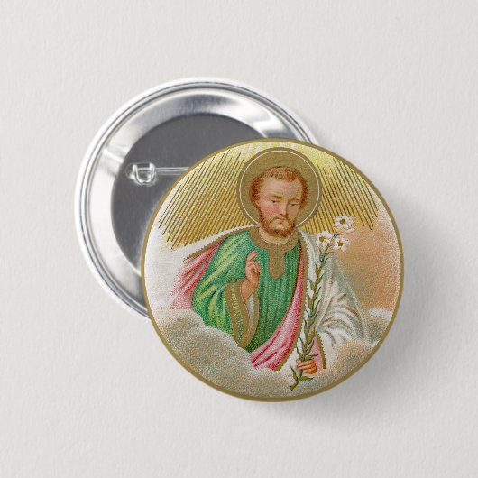 St. Joseph aus einer "Pilgerkarte" (Detail; B 01) Button (Vorne & Hinten)