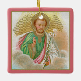 St. Joseph aus einer "Pilgerkarte" (Detail; B 01) Keramikornament