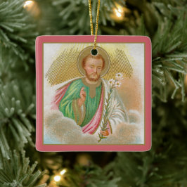 St. Joseph aus einer "Pilgerkarte" (Detail; B 01) Keramikornament