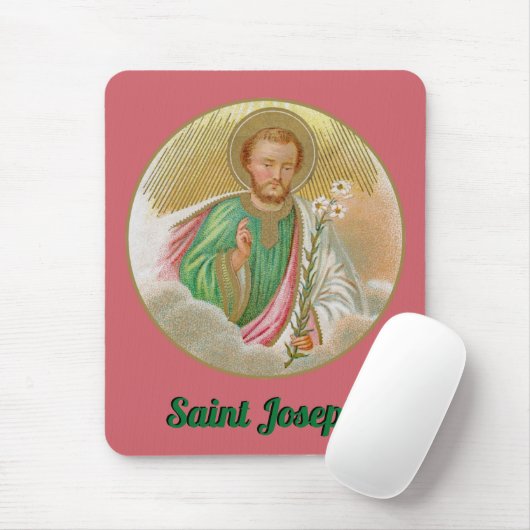 St. Joseph aus einer "Pilgerkarte" (Detail; B 01) Mousepad (Mit Mouse)