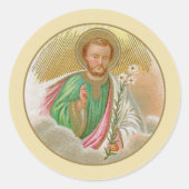 St. Joseph aus einer "Pilgerkarte" (Detail; B 01) Runder Aufkleber (Vorderseite)