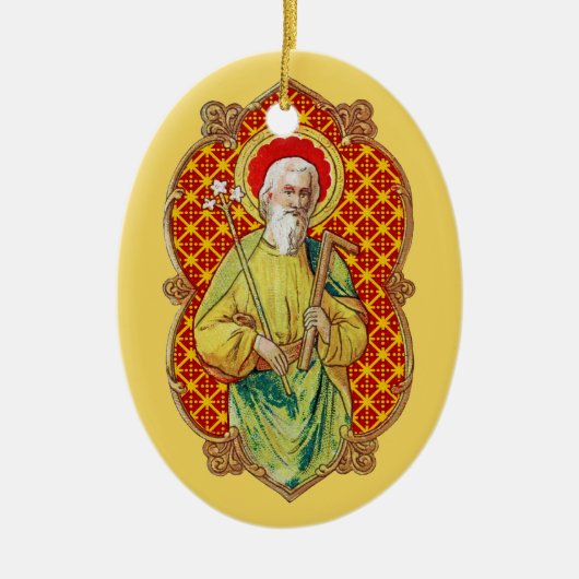 St. Joseph aus einer Trade Card (TC 01) Keramik Ornament (Vorne)