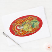 St. Joseph aus einer Trade Card (TC 01) Ovaler Aufkleber (Umschlag)