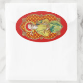 St. Joseph aus einer Trade Card (TC 01) Ovaler Aufkleber (Tasche)