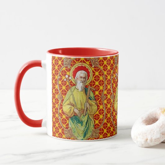 St. Joseph aus einer Trade Card (TC 01) Tasse (Mit Donut)