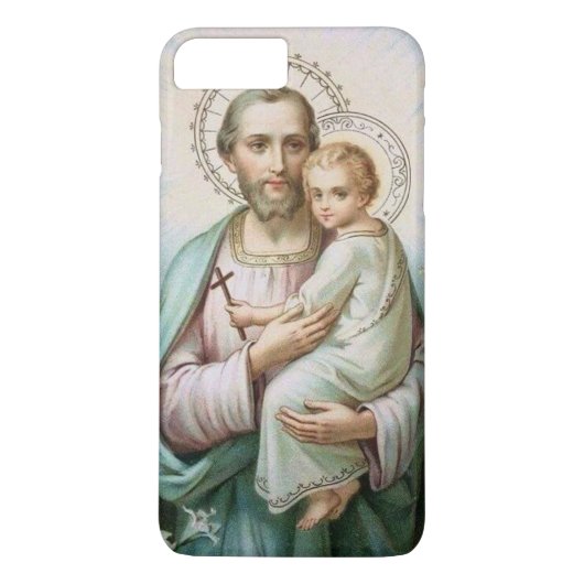 St. Joseph Baby Jesus Cross Lily Case-Mate iPhone Hülle (Rückseite)