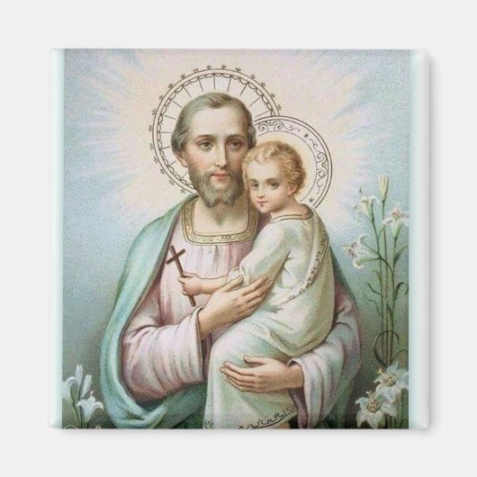 St. Joseph Baby Jesus Lily Magnet (Vorne)