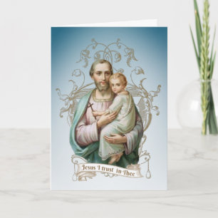 St. Joseph Baby Jesus Religiöser Katholischer Heil Karte