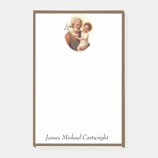 St. Joseph Baby Jesus Traditionell katholisch Post-it Klebezettel (Vorderseite)