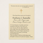 St. Joseph Beerdigung Beileid Gebet Heilige Karte (Rückseite)