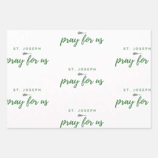 St. Joseph betet für uns Geschenkpapier Set (Vorderseite)