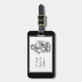 St. Joseph betet für uns Schwarz, Weiß, Katholik Gepäckanhänger (Vorderseite vertikal)