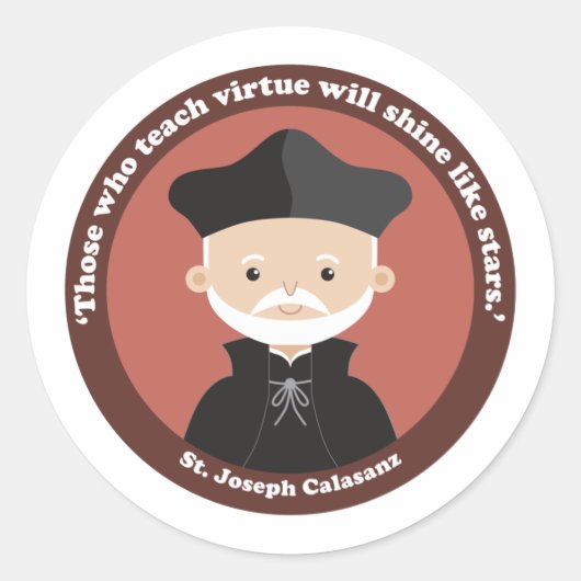 St. Joseph Calasanz Runder Aufkleber (Vorderseite)