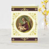 St. Joseph & Child Jesus Decorative Gold Karte (Gelbe Blume)