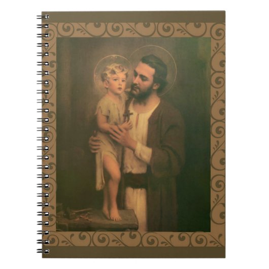 St. Joseph & Child Jesus Decorative Gold Notizblock (Vorderseite)
