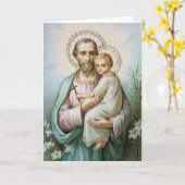 St. Joseph Child Jesus Lily Cross Karte (Gelbe Blume)