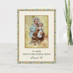 St. Joseph Child Jesus Memorare Vintage Religiös Karte