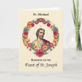 St. Joseph Day to Priest Segings Wreath Blume Karte (Vorderseite)
