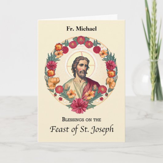 St. Joseph Day to Priest Segings Wreath Blume Karte (Vorderseite)