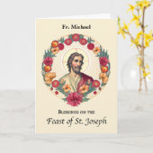St. Joseph Day to Priest Segings Wreath Blume Karte (Gelbe Blume)