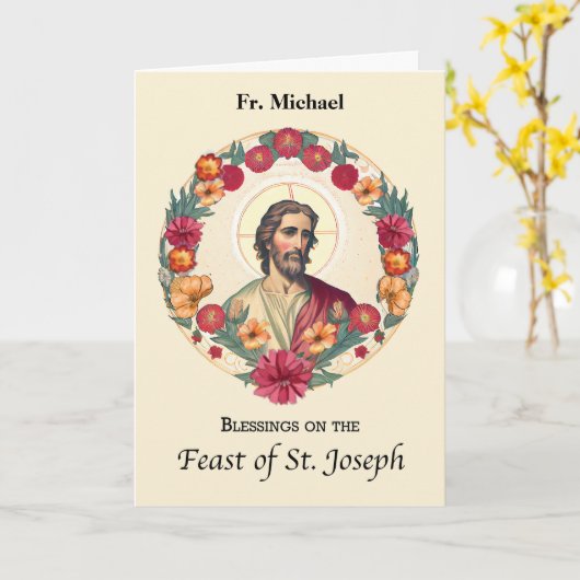 St. Joseph Day to Priest Segings Wreath Blume Karte (Gelbe Blume)