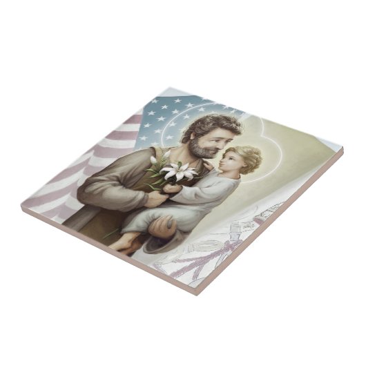 St Joseph der Schutz Fliese (Seite)