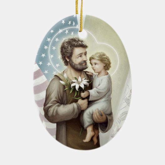 St Joseph der Schutz Keramik Ornament (Hinten)