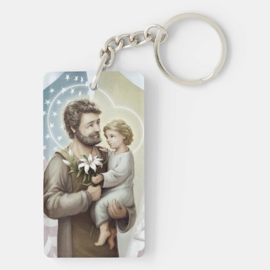 St Joseph der Schutz Schlüsselanhänger (Rückseite)