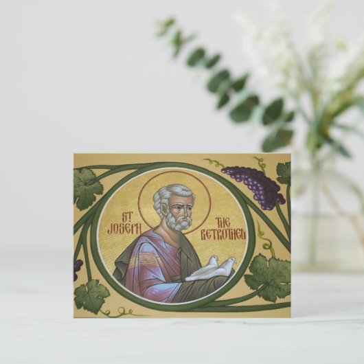 St. Joseph die Betrothed-Gebetskarte Postkarte (Stehend Vorderseite)