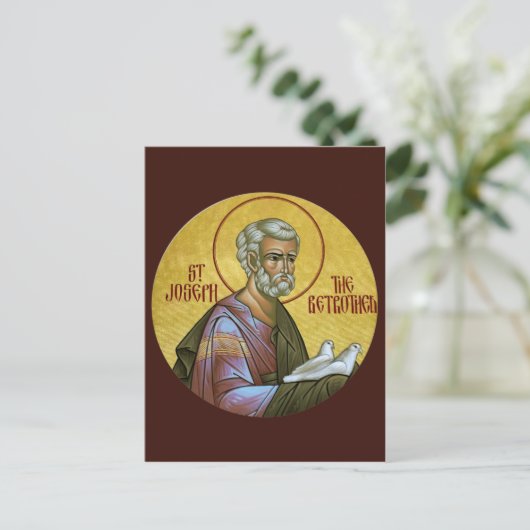St. Joseph die Betrothed-Gebetskarte Postkarte (Stehend Vorderseite)