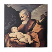 St Joseph durch Guido Reni Fliese (Vorderseite)