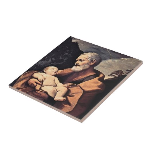 St Joseph durch Guido Reni Fliese (Seite)