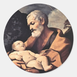 St Joseph durch Guido Reni Runder Aufkleber