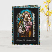 St. Joseph Feast Glass Prayer Karte (Gelbe Blume)
