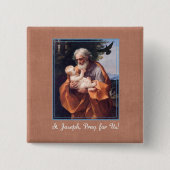 St. Joseph Feiertag mit Jesuskind Button (Vorderseite)