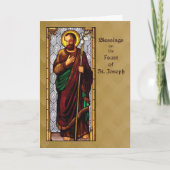 St. Joseph Fest mit Weizenstab auf Braun Karte (Vorderseite)