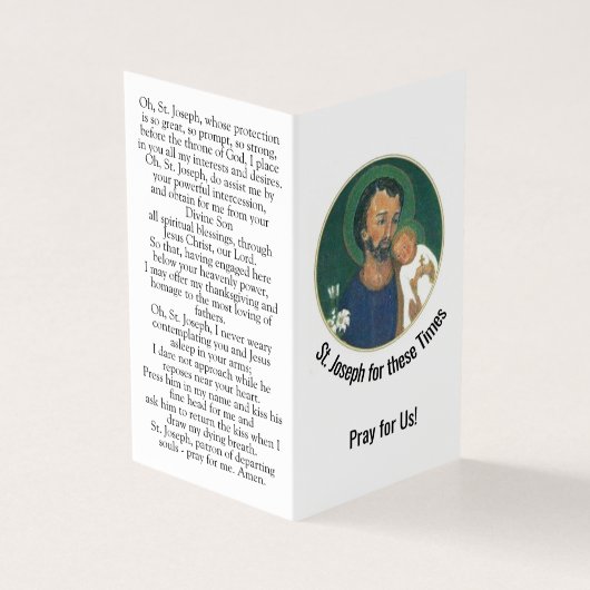 St. Joseph for these Times Prayer Card (Vorderseite)