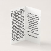 St. Joseph for these Times Prayer Card (Innenseite)