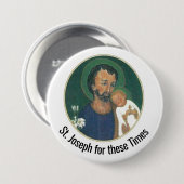 St. Joseph für diese Zeiten Button (Vorne & Hinten)