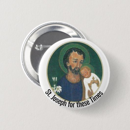 St. Joseph für diese Zeiten Button (Vorne & Hinten)