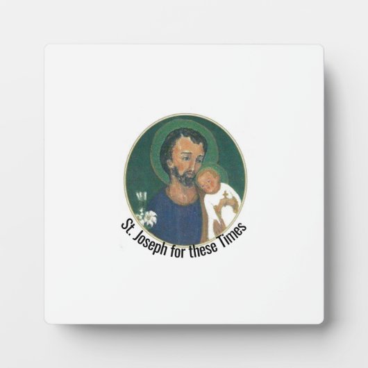 St. Joseph für diese Zeiten Fotoplatte (Vorderseite)