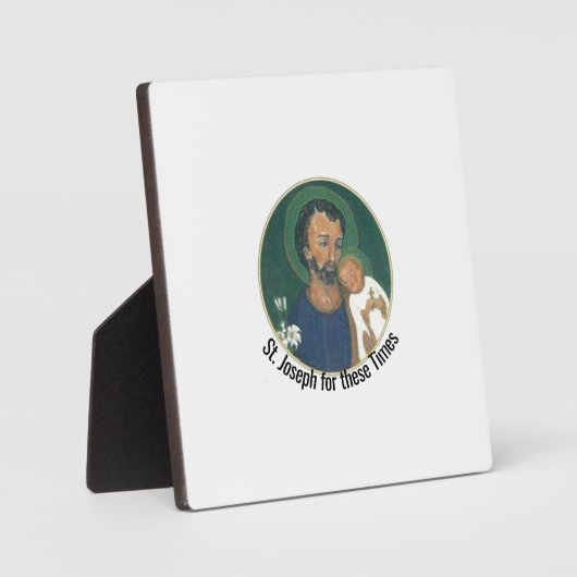 St. Joseph für diese Zeiten Fotoplatte (Vorderseite)