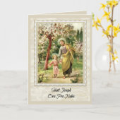 St. Joseph Grußkarte mit dem Gebet im Inneren Karte (Gelbe Blume)